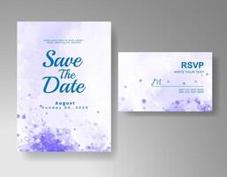 Wedding invitation with abstract watercolor background vector