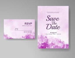 Wedding invitation with abstract watercolor background vector