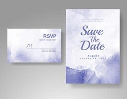 Wedding invitation with abstract watercolor background vector