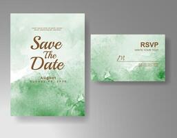 Wedding invitation with abstract watercolor background vector