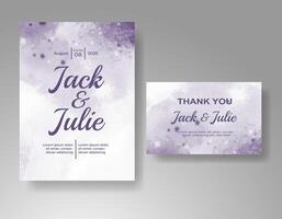 Wedding invitation with abstract watercolor background vector