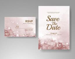 Wedding invitation with abstract watercolor background vector