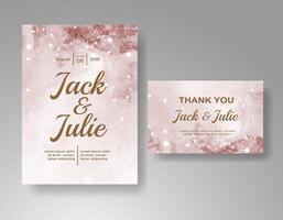 Wedding invitation with abstract watercolor background vector