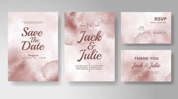 Wedding invitation with abstract watercolor background vector