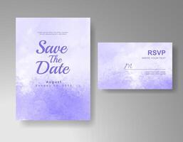 Wedding invitation with abstract watercolor background vector