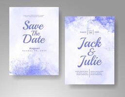 Wedding invitation with abstract watercolor background vector