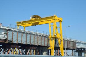 Driving along the Crimean bridge. A grandiose building of the 21st century. The new bridge. photo