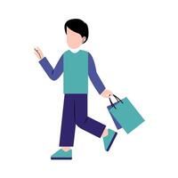 un hombre participación compras bolso vector