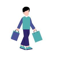 A Man Holding Shopping Bag vector