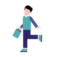 A Man Holding Shopping Bag vector