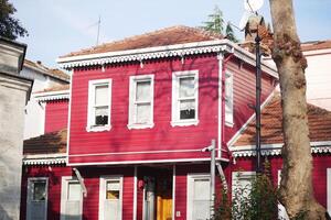 turkey istanbul 22 july 2023 Colorful houses in Eyupsultan a district in Istanbul, Turkey. photo