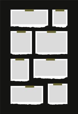 Pictures or photos frame collage. comics page grid layout abstract photo frames and digital photo wall template