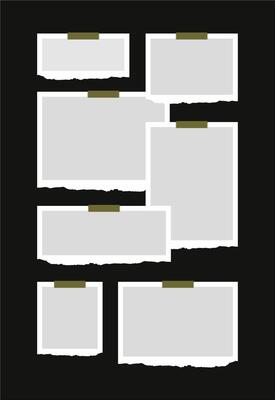 Pictures or photos frame collage. comics page grid layout abstract photo frames and digital photo wall template