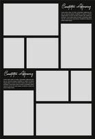 Pictures or photos frame collage and digital photo wall template vector