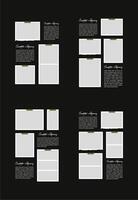 Set Pictures or photos frame collage. comics page grid layout abstract photo frames and digital photo wall template vector