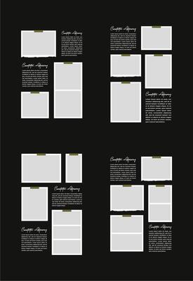 Set Pictures or photos frame collage. comics page grid layout abstract photo frames and digital photo wall template