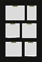 Pictures or photos frame collage. comics page grid layout abstract photo frames and digital photo wall template vector