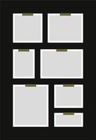 Pictures or photos frame collage. comics page grid layout abstract photo frames and digital photo wall template vector