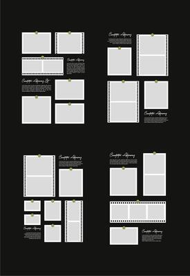 Set Pictures or photos frame collage. comics page grid layout abstract photo frames and digital photo wall template