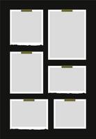 Pictures or photos frame collage. comics page grid layout abstract photo frames and digital photo wall template vector