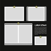 Pictures or photos frame collage abstract photo frames and digital photo wall template vector