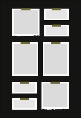 Pictures or photos frame collage. comics page grid layout abstract photo frames and digital photo wall template
