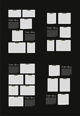 Set Pictures or photos frame collage. comics page grid layout abstract photo frames and digital photo wall template