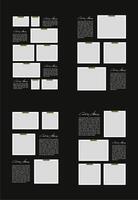 Set Pictures or photos frame collage. comics page grid layout abstract photo frames and digital photo wall template vector