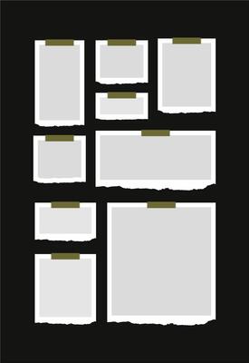 Pictures or photos frame collage. comics page grid layout abstract photo frames and digital photo wall template