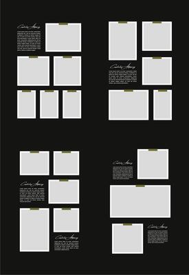 Set Pictures or photos frame collage. comics page grid layout abstract photo frames and digital photo wall template