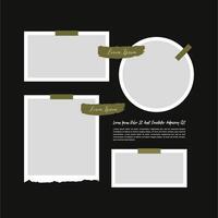 Pictures or photos frame collage abstract photo frames and digital photo wall template vector