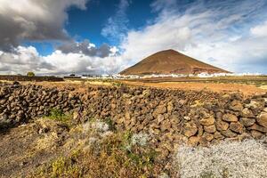 Volcanic landscape of the island of Lanzarote, Canary Islands, Spain photo