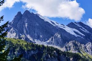 View of the Swiss alps Beautiful Gimmelwald village, central Switzerland photo