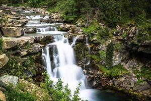 Gradas de Soaso. Waterfall in the spanish national park Ordesa and Monte Perdido, Pyrenees photo