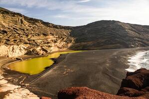 verde laguna en lanzarote, canario islas, España foto