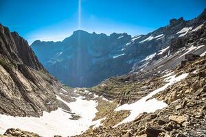 circo Delaware gavarnie, con el gavarnie caídas ver desde el pasar de sarradets, francés Pirineos foto