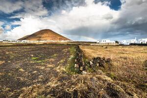 Volcanic landscape of the island of Lanzarote, Canary Islands, Spain photo