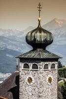 Downtown of Liechtenstein kingdom capital,Vaduz, tiny country in Europe photo