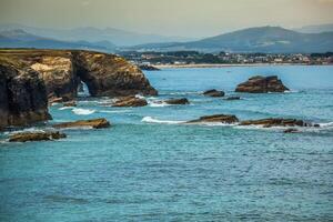 Playa de las Catedrales - Beautiful beach in the north of Spain. photo