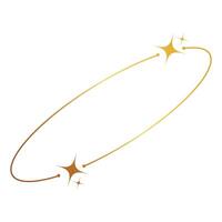 hermosa marco forma, dorado gráfico elemento el arco brillaba. limpieza con estrellas vector