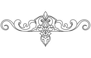 Thai pattern lines, components of a picture frame for decorative art work on a white background. vector