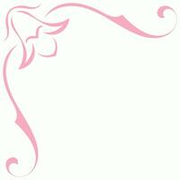 Pink vintage corner, thin line Victorian Middle Ages Fancy black monogram frames, design elements collection, abstract icons, simple symbols of flowers. vector