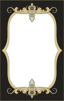 Vintage Baroque picture frame mixed with Thai pattern has dark edges and empty space in the middle. vector