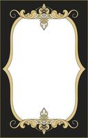 Vintage Baroque picture frame mixed with Thai pattern has dark edges and empty space in the middle. vector