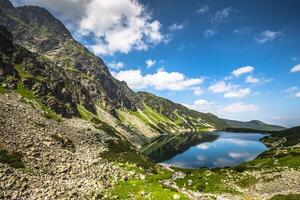 Beautiful landscape of Black Pond Gasienicowy in Tatra Mountains photo