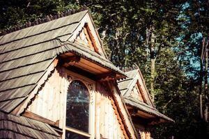 Traditional polish wooden hut from Zakopane, Poland. photo