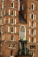 The St Mary church at the market in Krakow in Poland photo