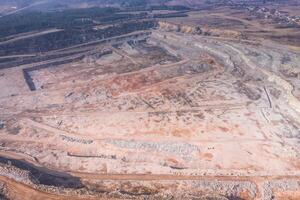 Open pit mine - aerial view photo
