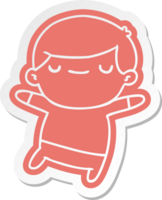 cartoon sticker of a kawaii cute boy png