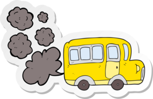 sticker of a cartoon yellow school bus png